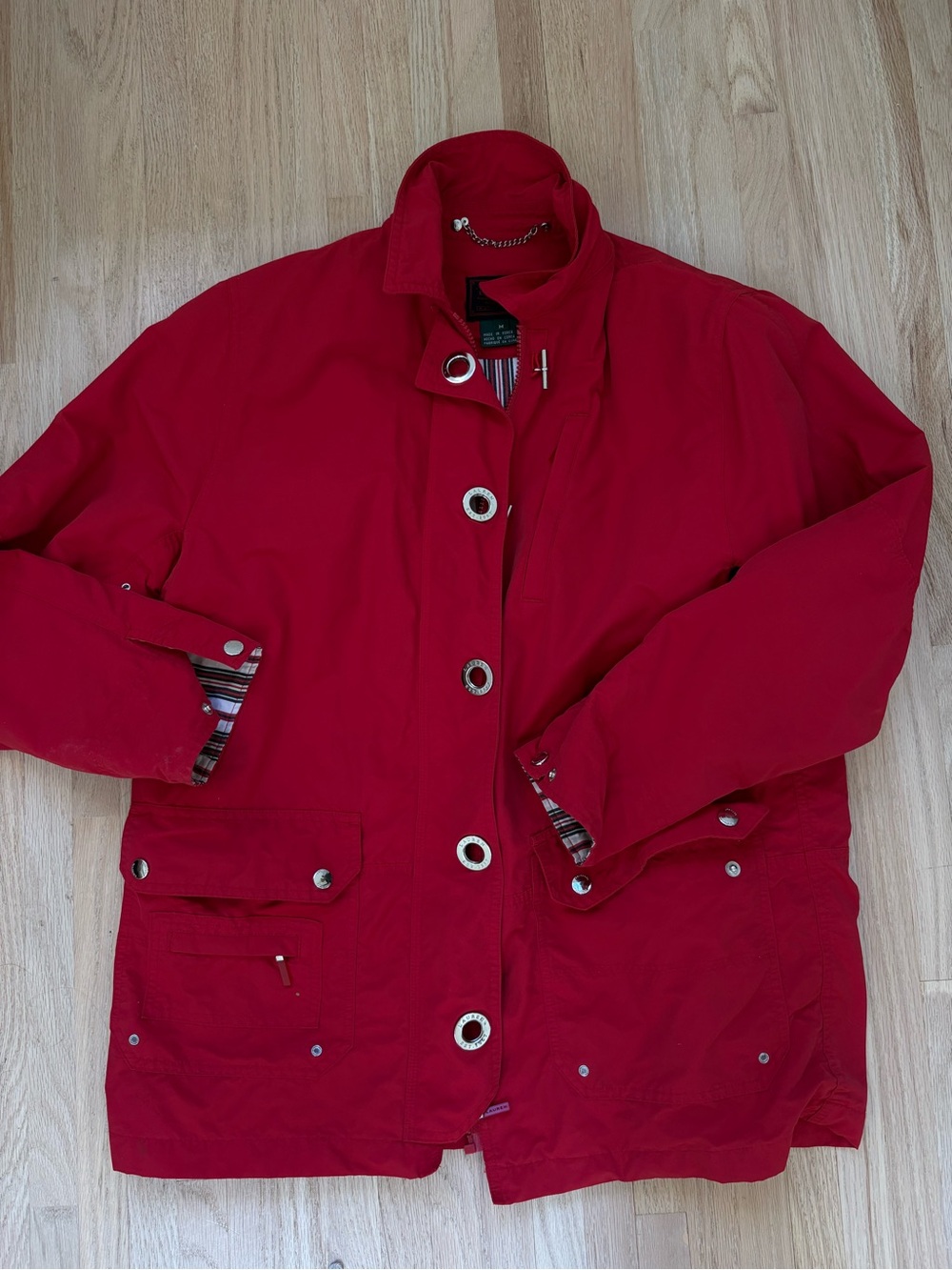 Ralph Lauren Bright Red Utility Jacket with Grommet Details